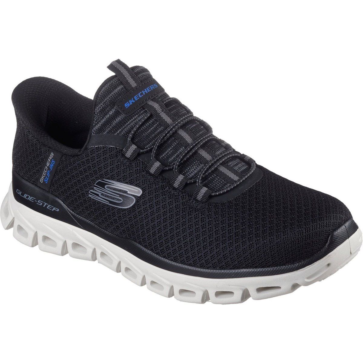 Herren Glide-Step Schwarzer Slipper-Sneaker