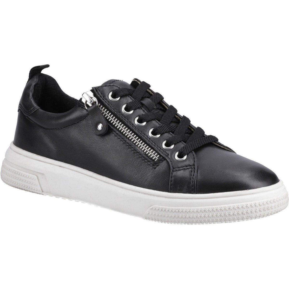 Hush Puppies Martha Leder Damen Schwarze Sneaker