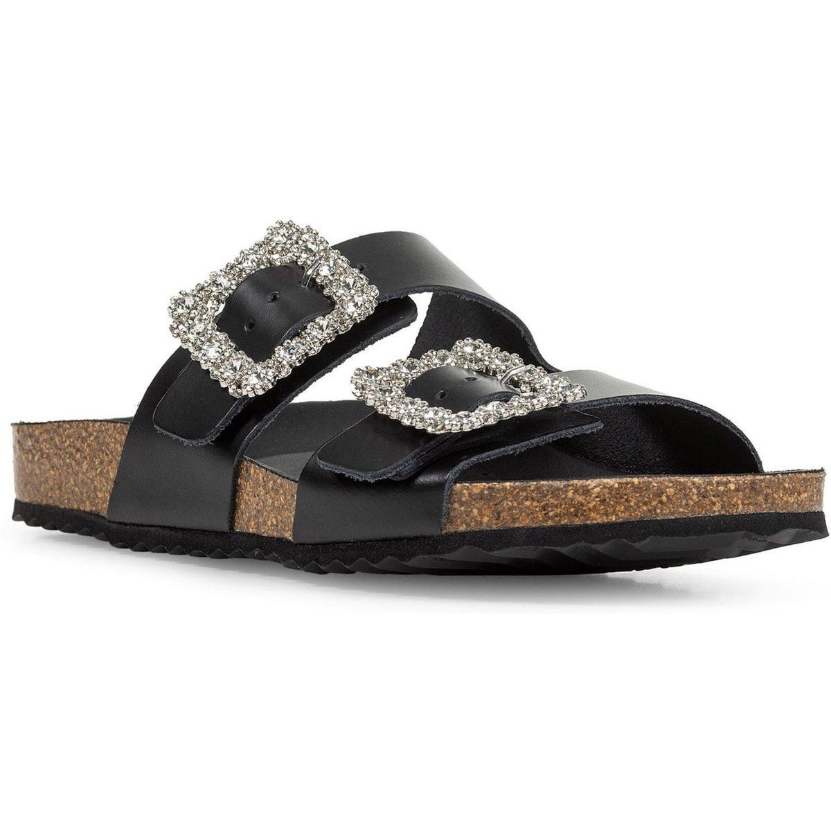 Geox D BRIONIA R Leder Damen Sandalen in Schwarz