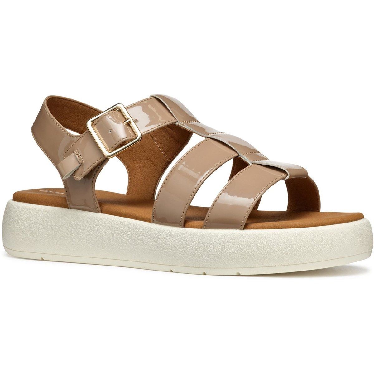 Geox D CAMALEI Synthetische Polyurethan Damen Karamell Sandalen