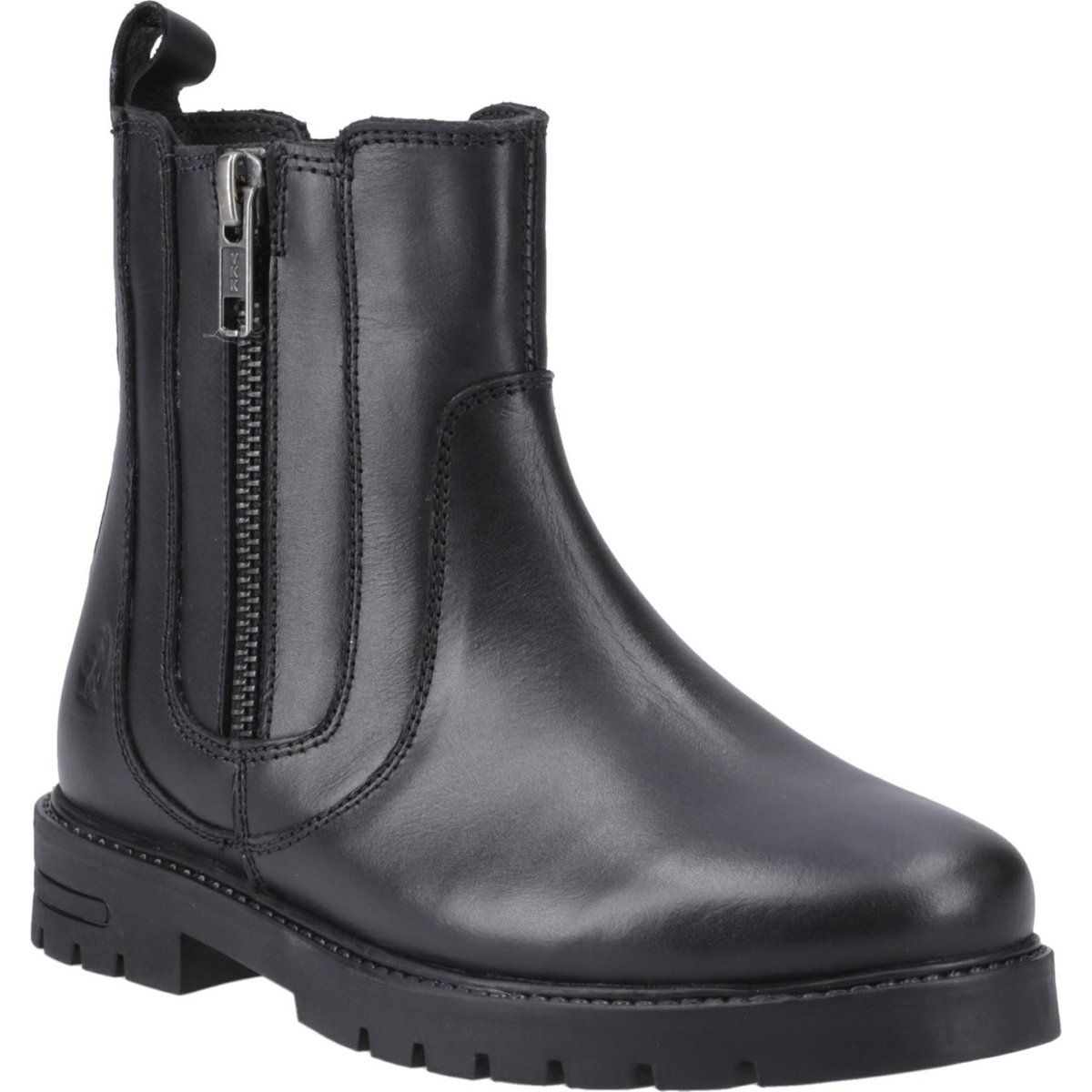 Hush Puppies Liana Leder Stiefel für Mädchen in Schwarz