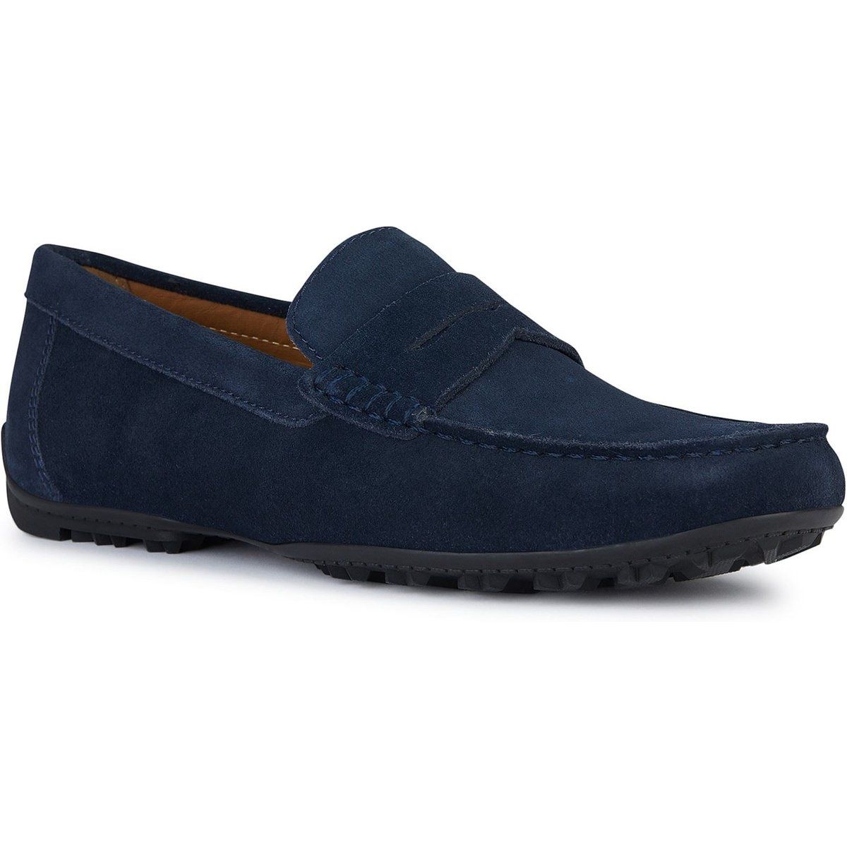 Geox U KOSMOPOLIS + GRIP Leder Herren Slipper in Marineblau