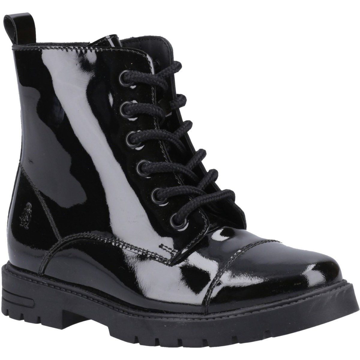 Hush Puppies Lauren Lackleder Stiefel für Mädchen in Schwarz