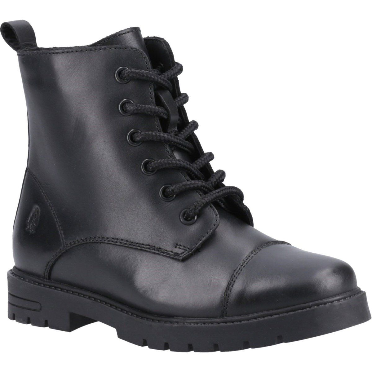 Hush Puppies Lauren Junior Leder Mädchen schwarze Stiefel