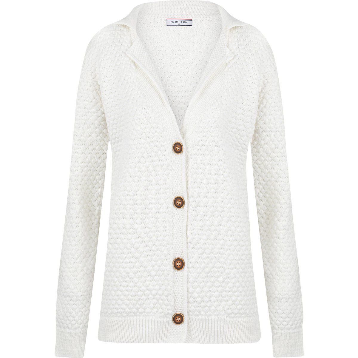 Strukturierte Strickjacke mit Schalkragen