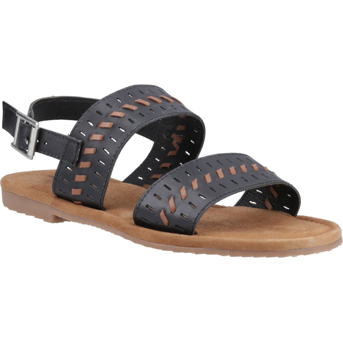 Hush Puppies Hadley Leder Damen Sandalen Schwarz