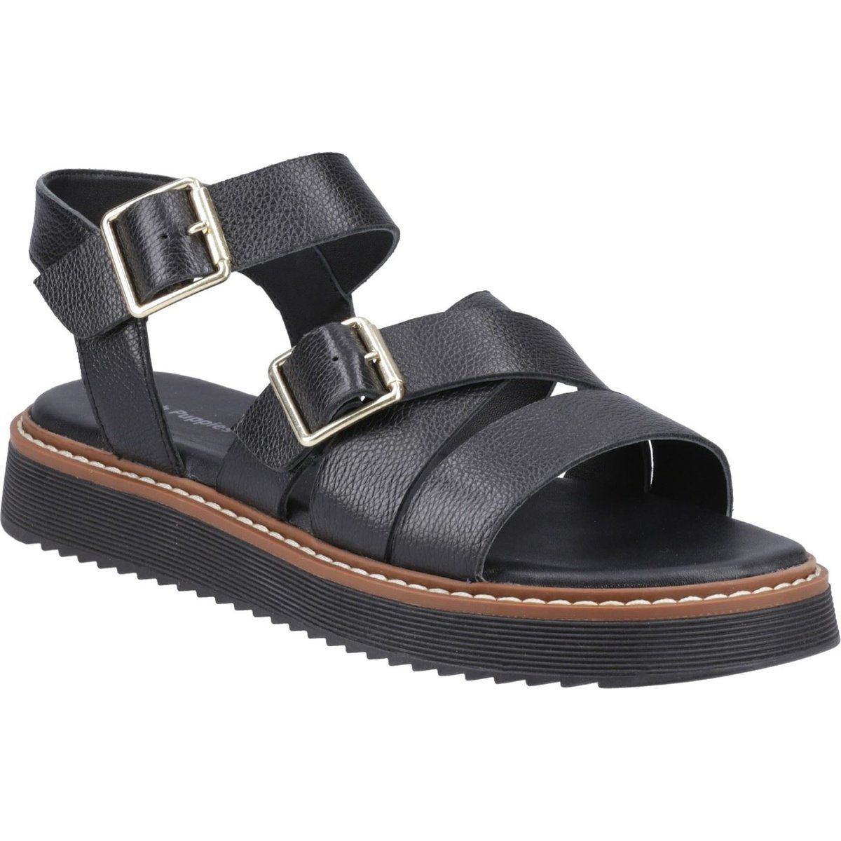 Hush Puppies Cady Damen Sandalen Aus Schwarzem Leder