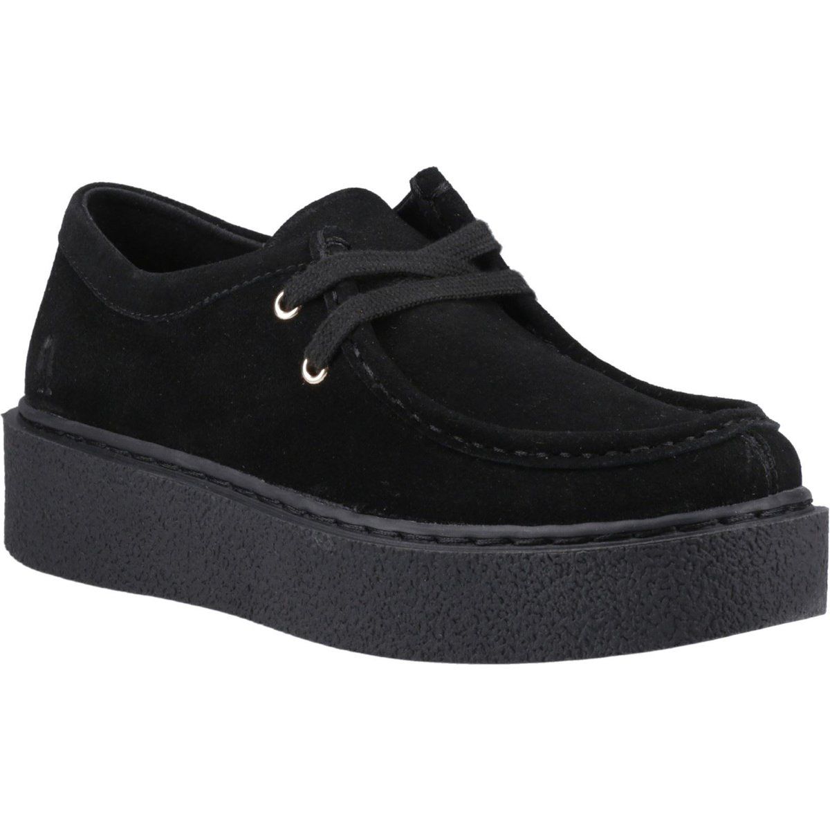 Hush Puppies Bridie Wildleder-Leder Damen Schwarz Mokassins Schuhe