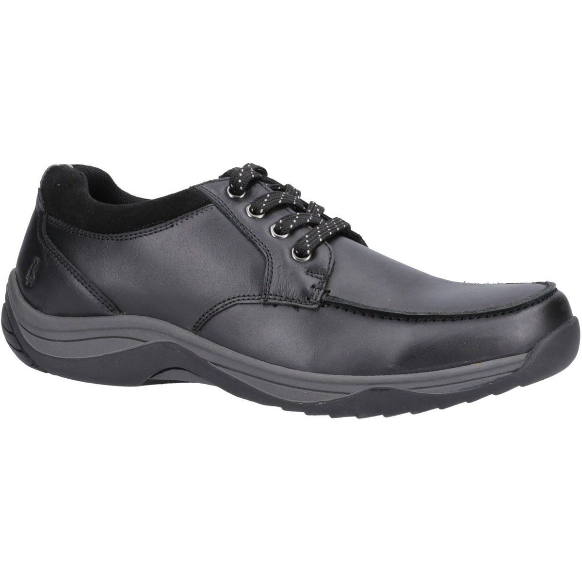 Hush Puppies Derek Leder Herren Schwarze Schnürschuhe