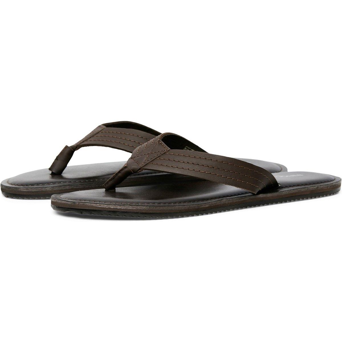 Jack & Jones Washton Herren Zehentrenner Aus Braunem Leder