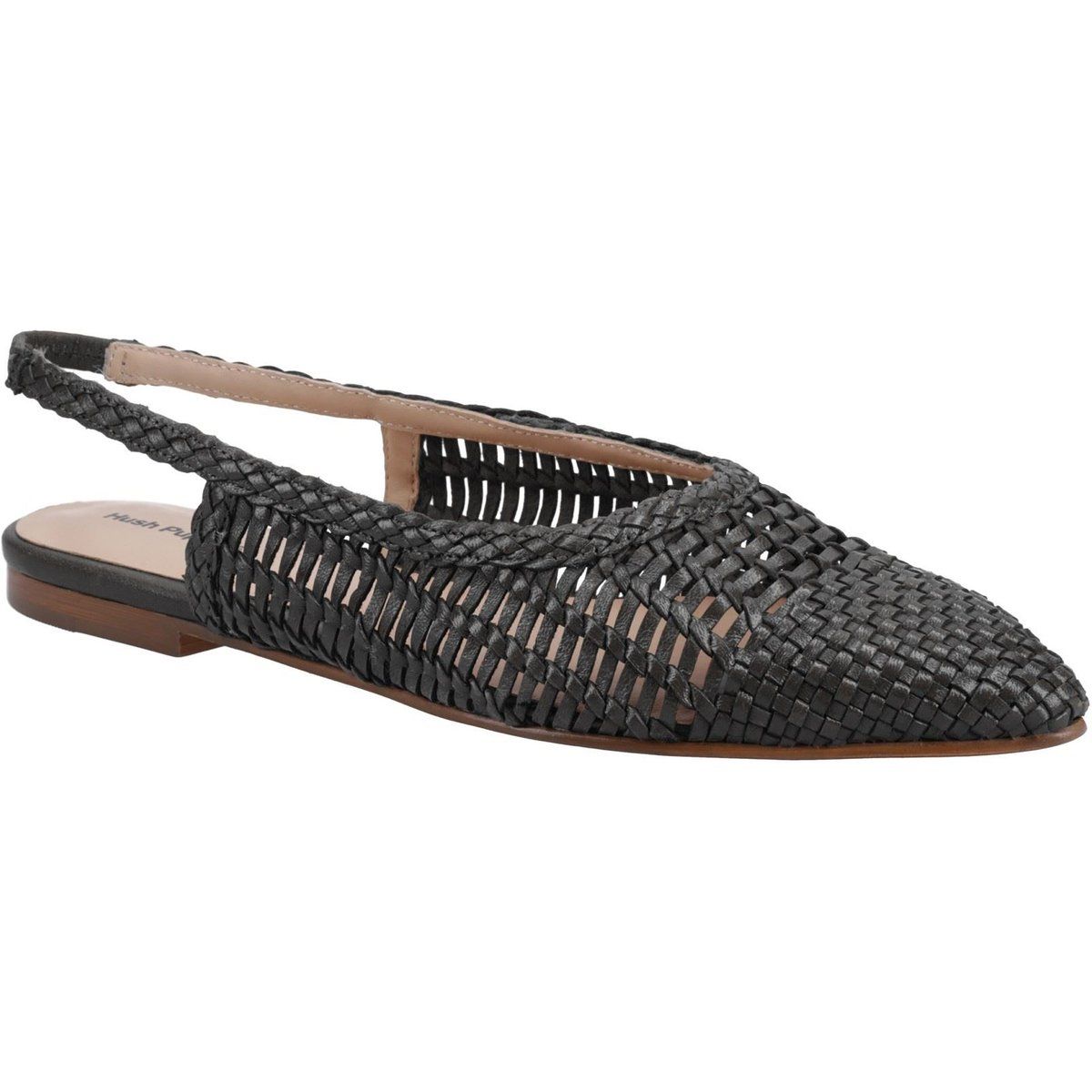Hush Puppies Dalia Geflochtene Leder Damen Schwarz Flats