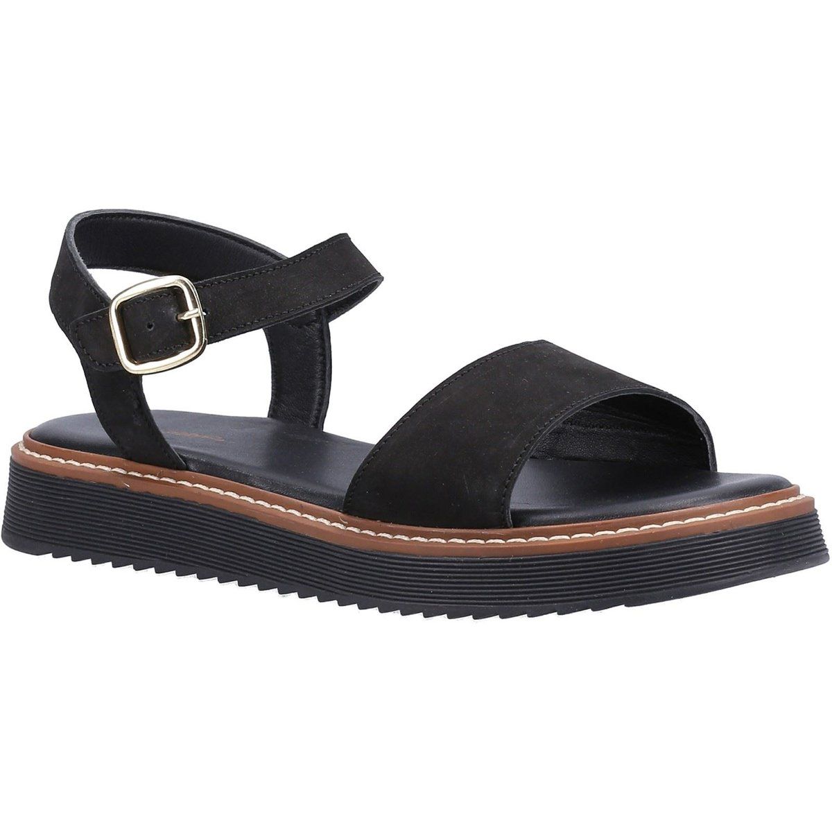Hush Puppies Cassie Nubuck Damen Schwarze Sandalen