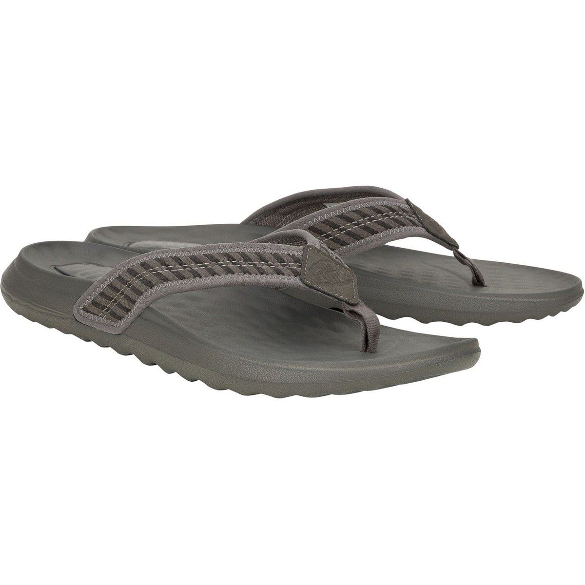HEYDUDE Myers Flip Nu Prep Baumwollmischung Herren Schwarz/Granitgrau Flip-Flops