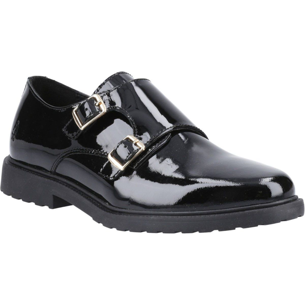 Hush Puppies Verity Leder Damen Schwarz Lack Schuhe