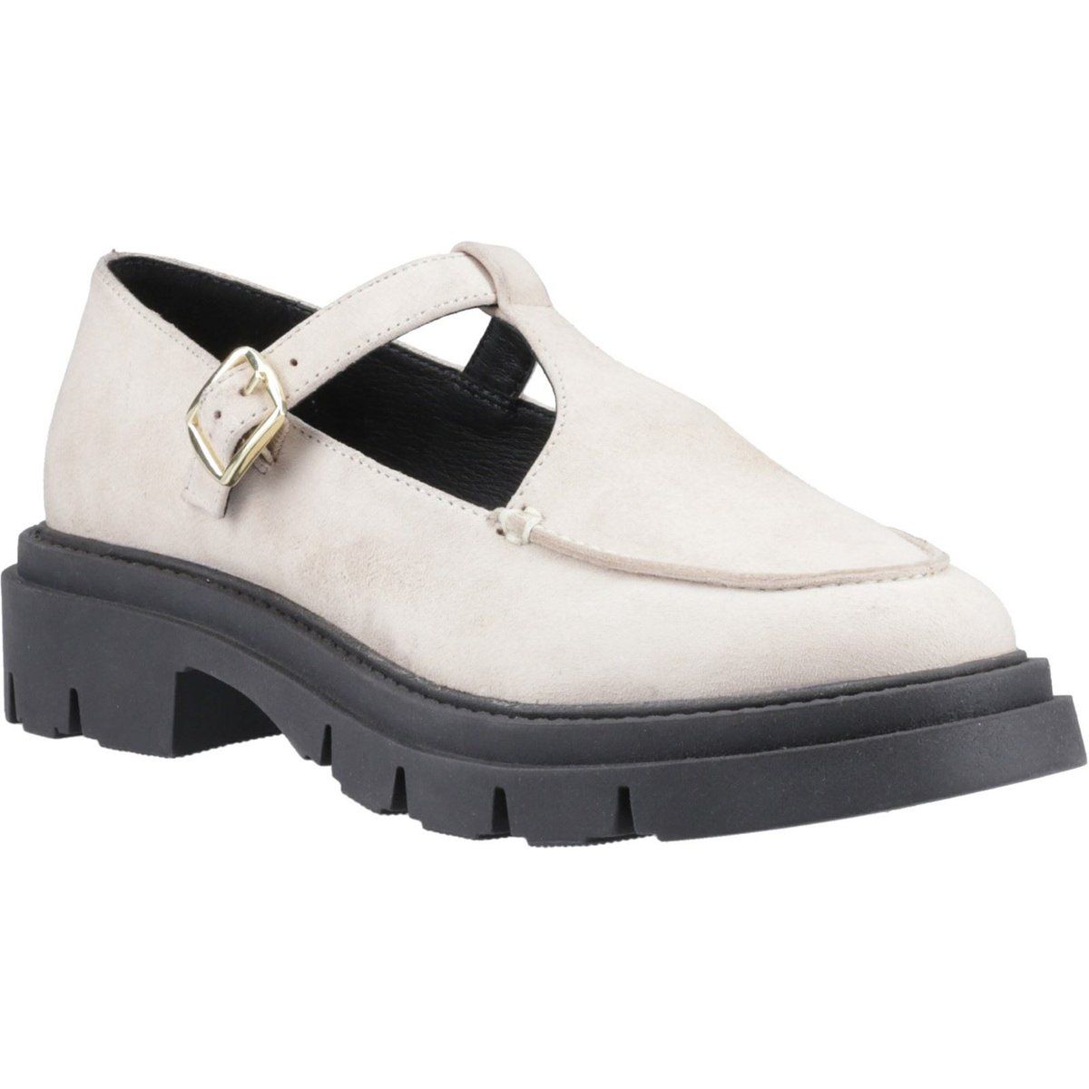 Hush Puppies Nella T-Bar Wildleder Damencremeschuhe