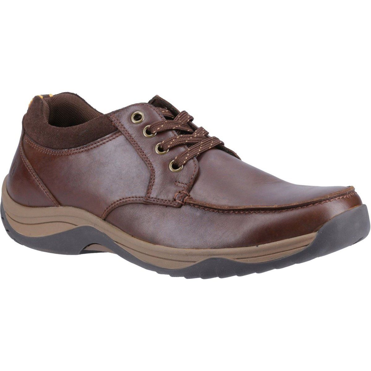 Hush Puppies Derek Leder Herren Kaffee Schnürschuhe