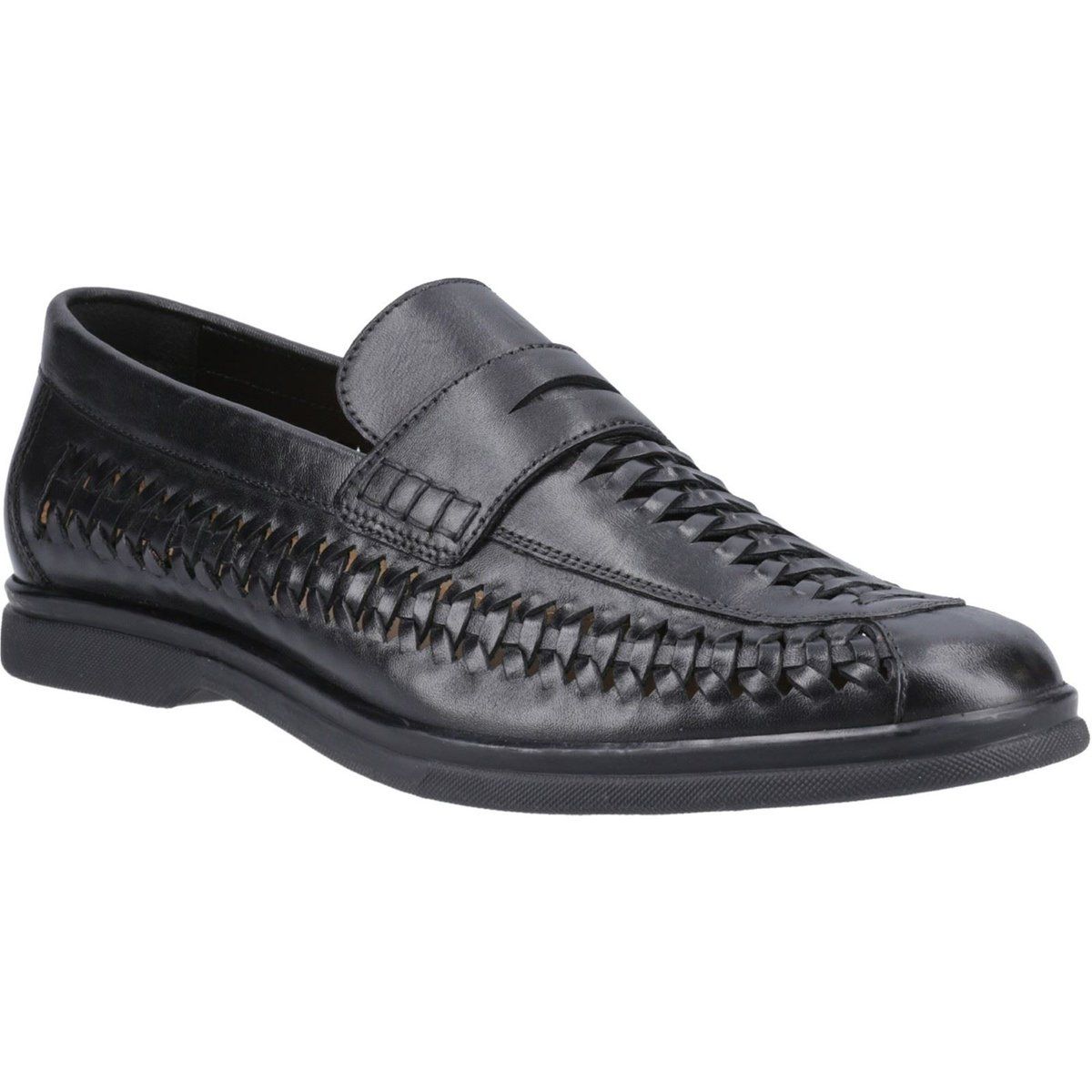 Hush Puppies Bowie Leder Herren Schwarze Slipper