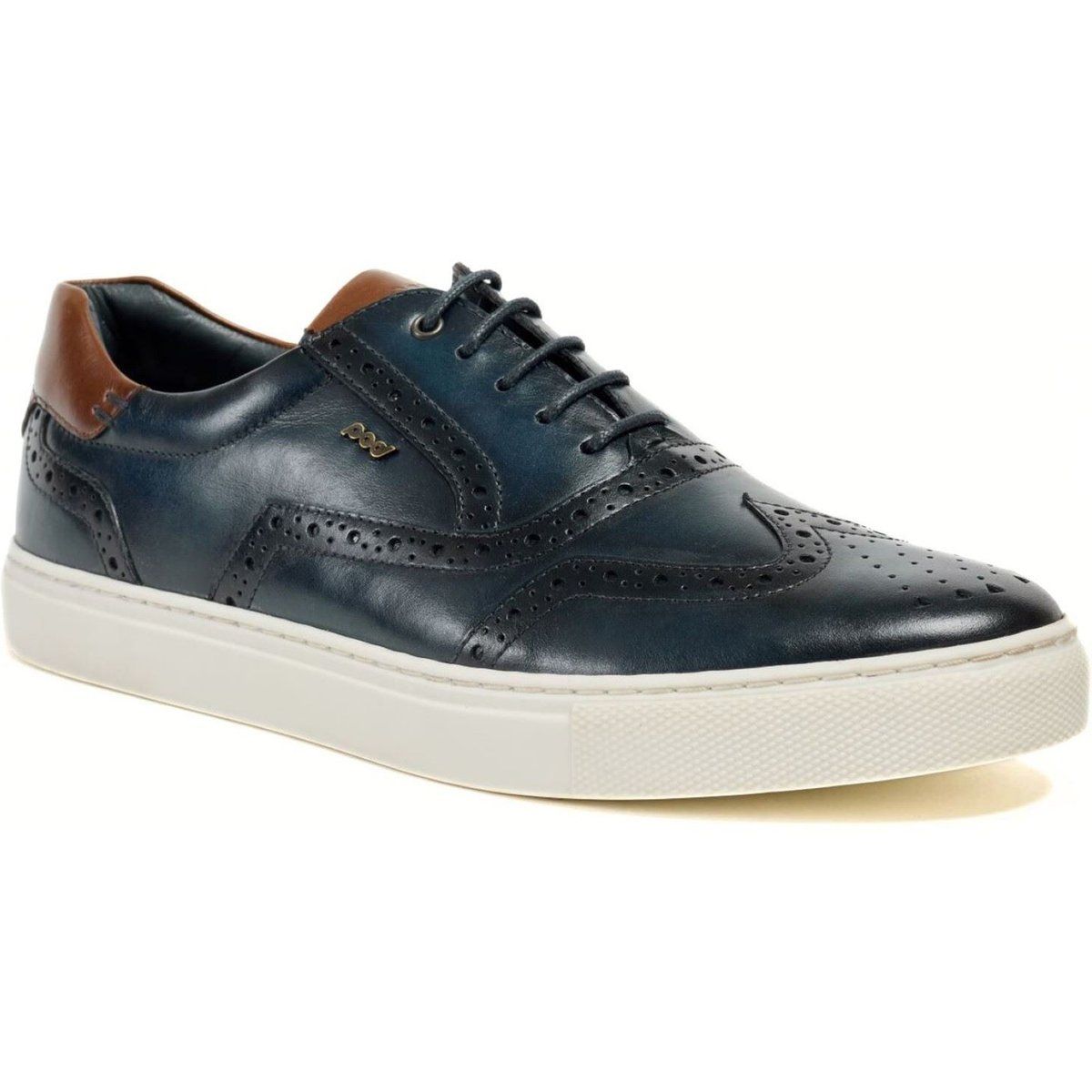 Pod Dobbs Leder Herren Marineblau Brogues Schuhe