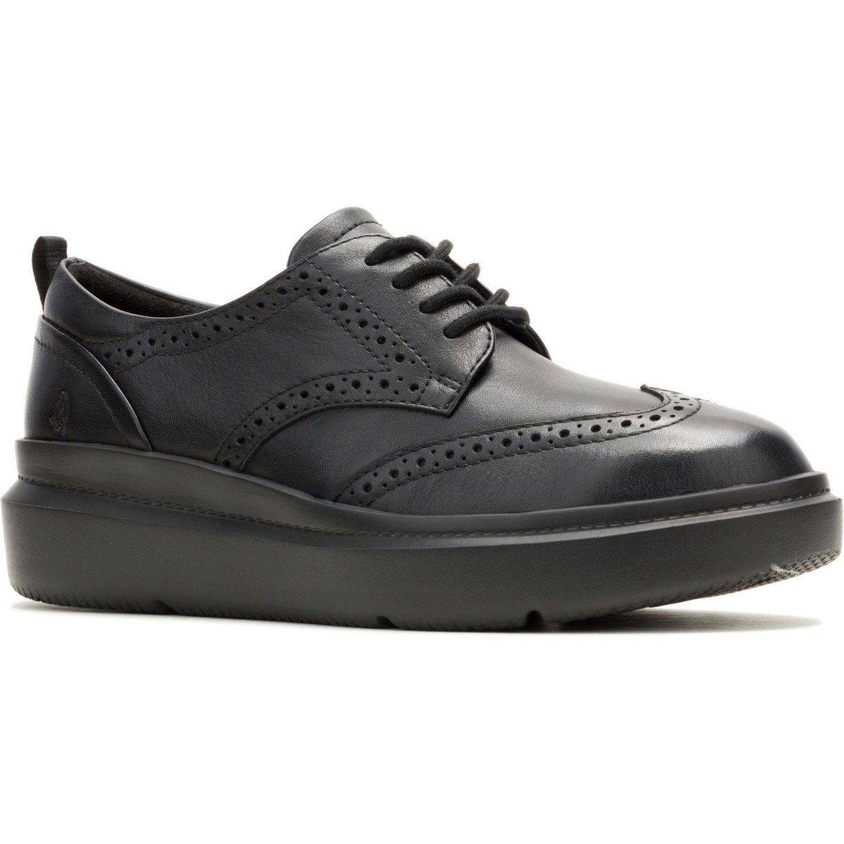 Hush Puppies Joy Leder Damen Schwarz/Schwarz Brogues Schuhe