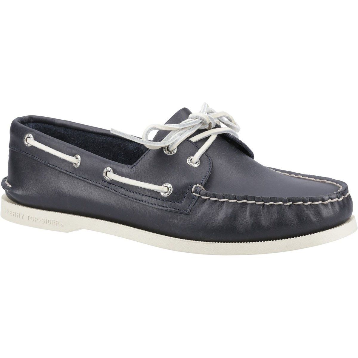 Sperry Authentische 2-Augen-Leder-Herren-Bootsschuhe in Marineblau