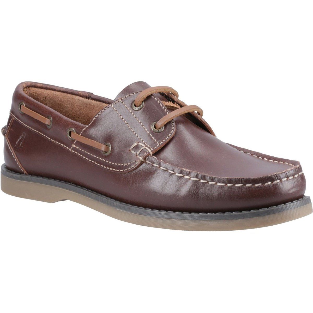 Hush Puppies Wilson Leder Herren Braune Bootsschuhe