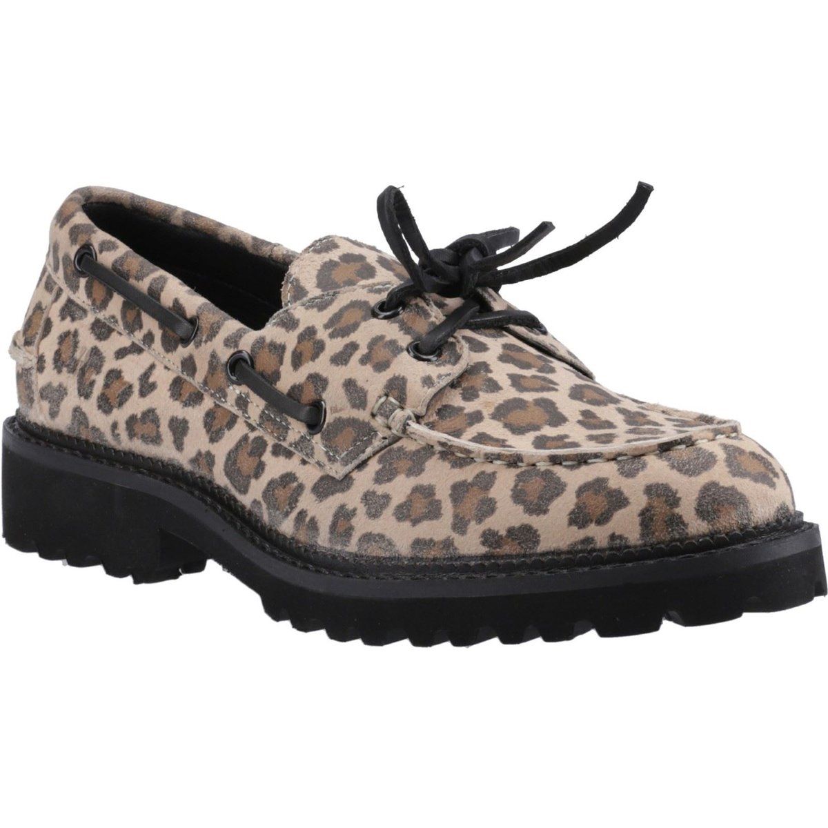 Hush Puppies Geri Wildleder Damen Leoparden Mokassins