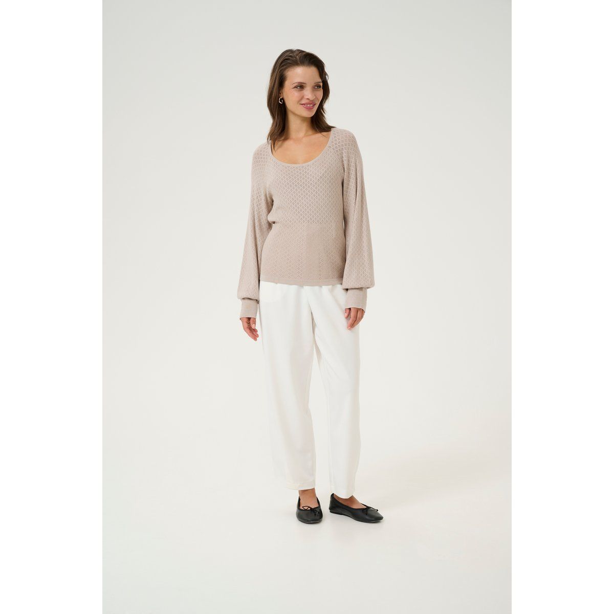 Strickpullover Slim fit cream