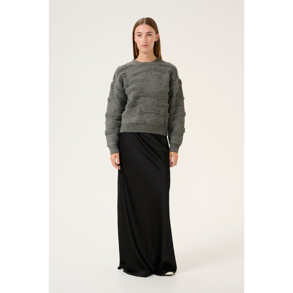 Strukturierter Strickpullover mit Rundhalsausschnitt