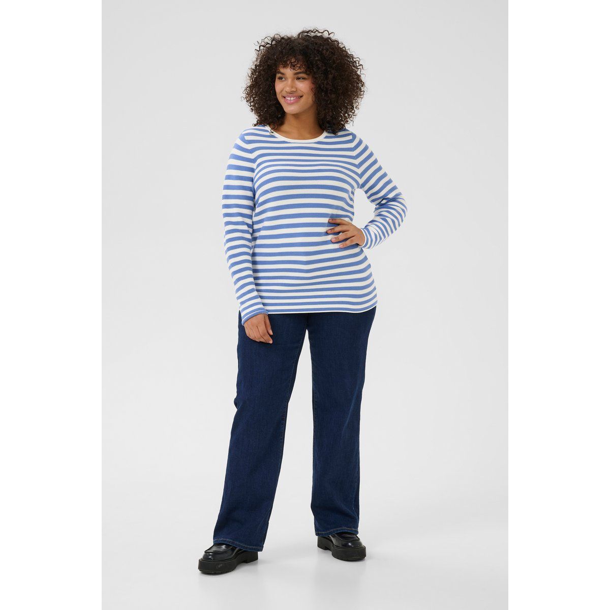 Gestreifter Baumwoll Strickpullover Regular Fit
