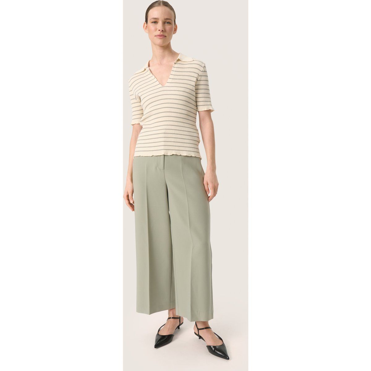 Gestreiftes Strick-Poloshirt