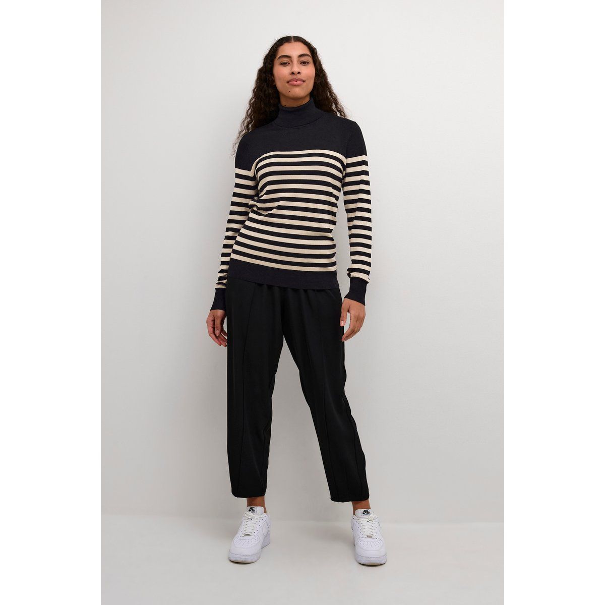 Strickpullover Slim fit black offwhite