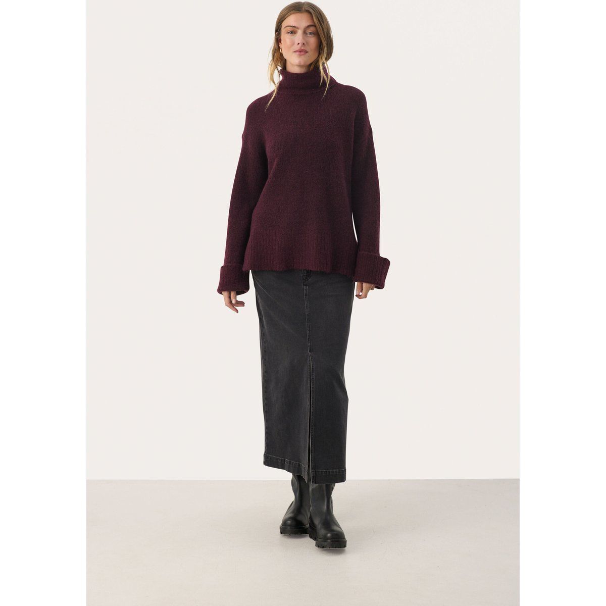 Strickpullover Lockere Passform wine