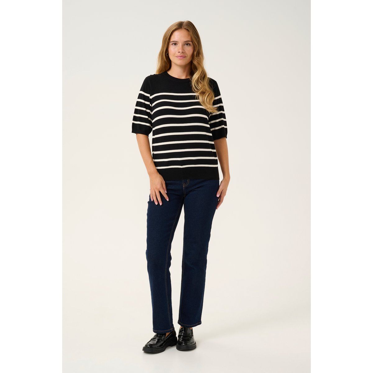 Strickpullover Relaxed fit black offwhite