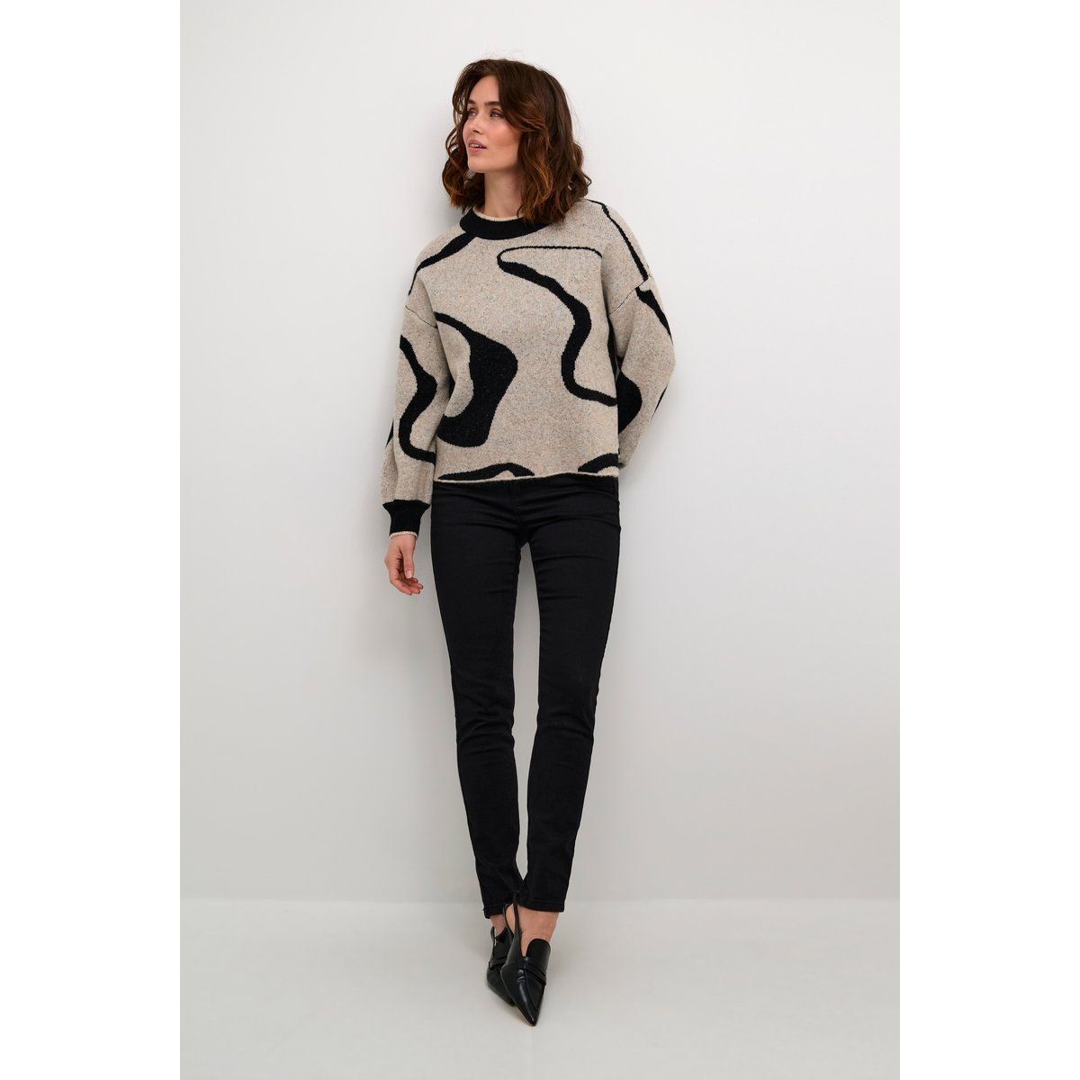 Strickpullover Regular fit black offwhite