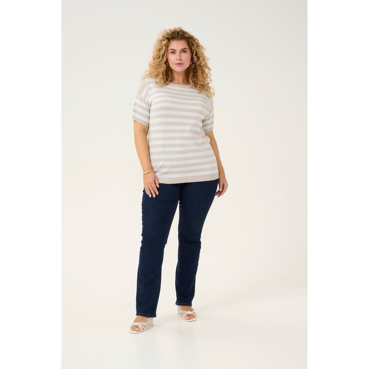 Gestreifter Strickpullover Lockere Passform
