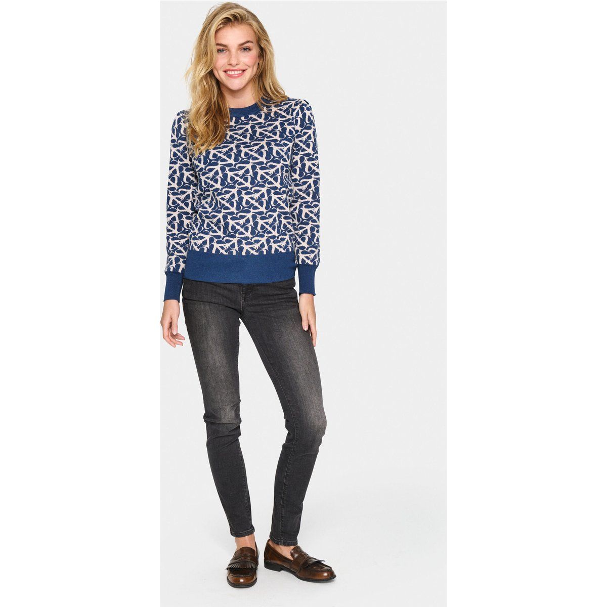Strickpullover Gerade Passform dark blue