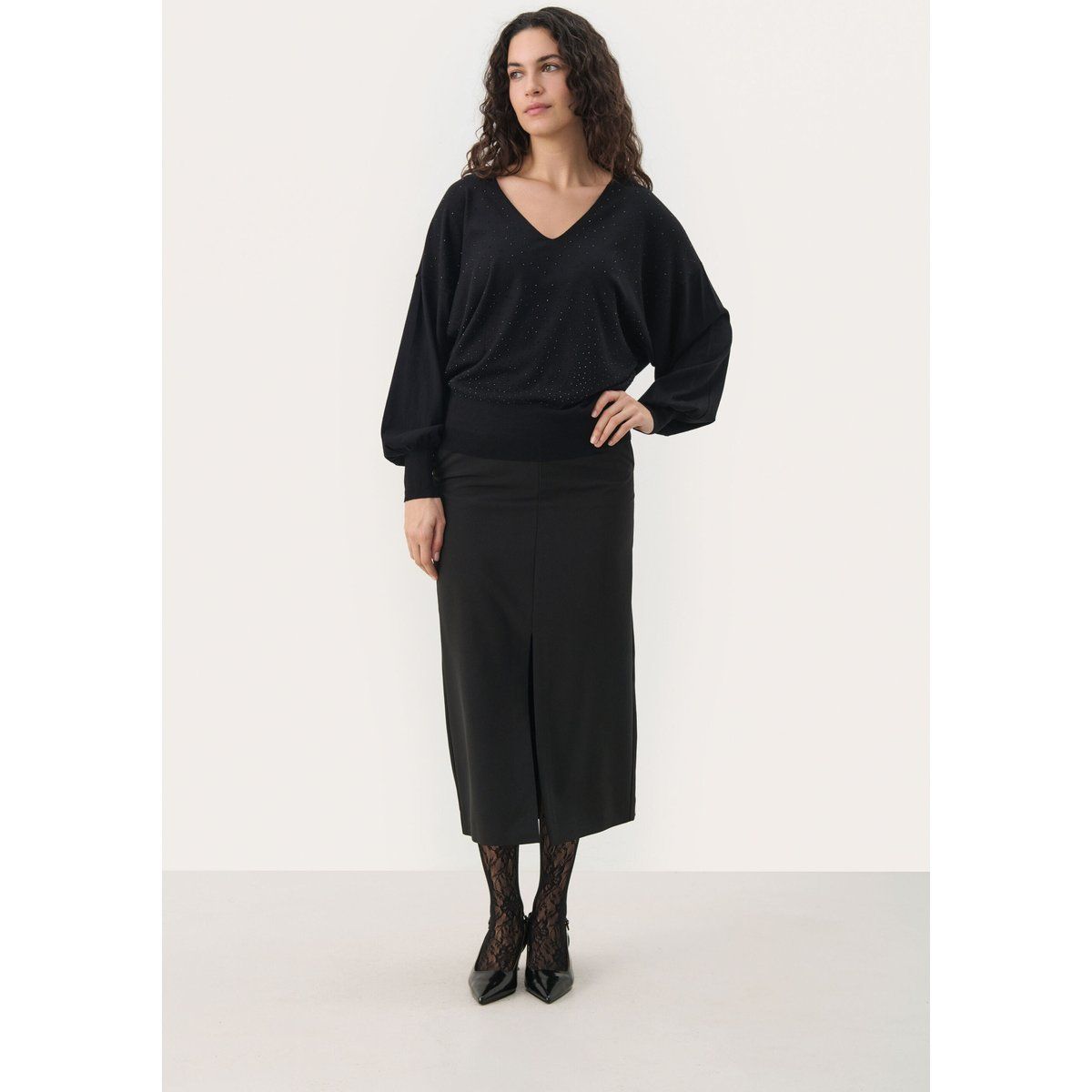 Strickpullover Gerade Passform black
