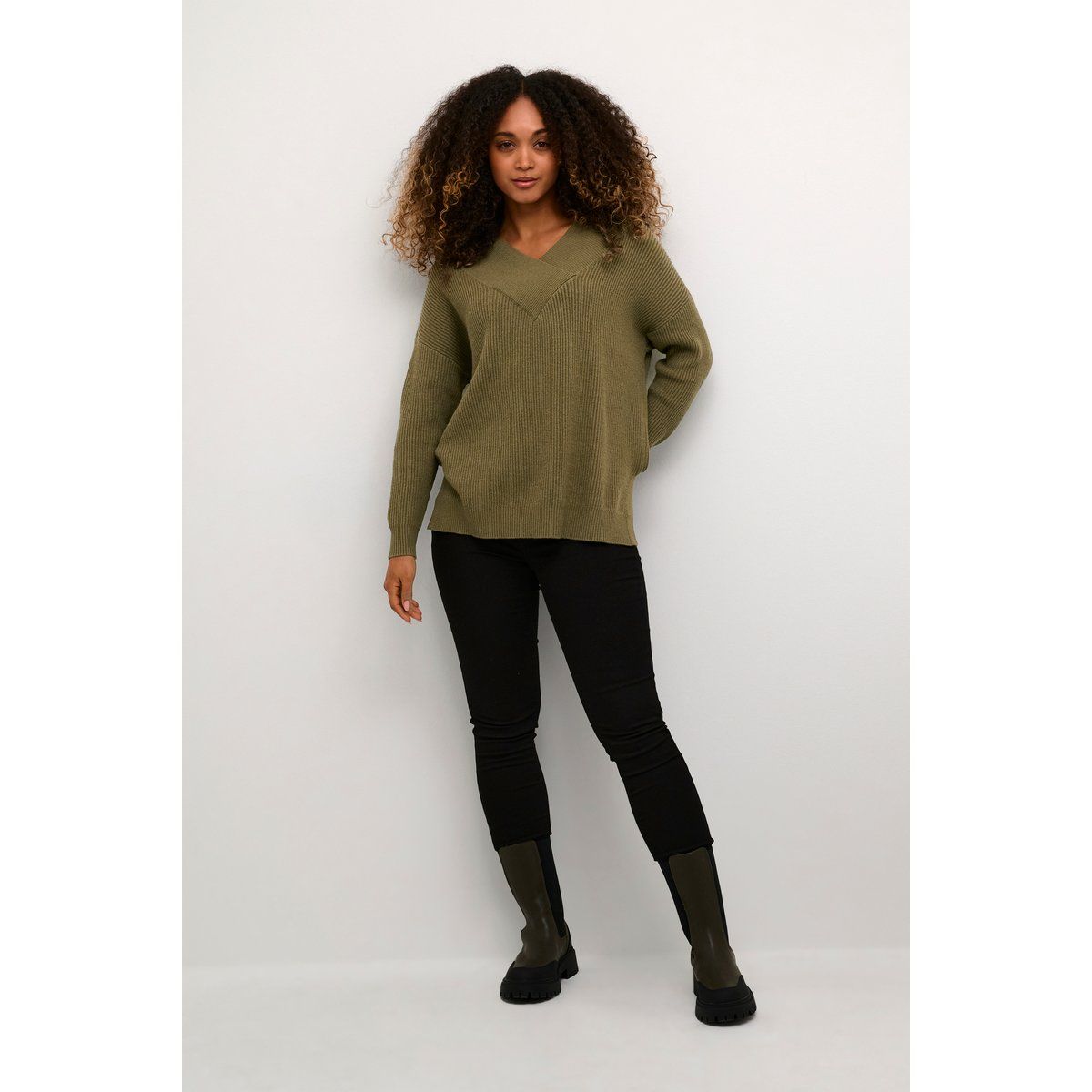 Strickpullover Oversize fit olive