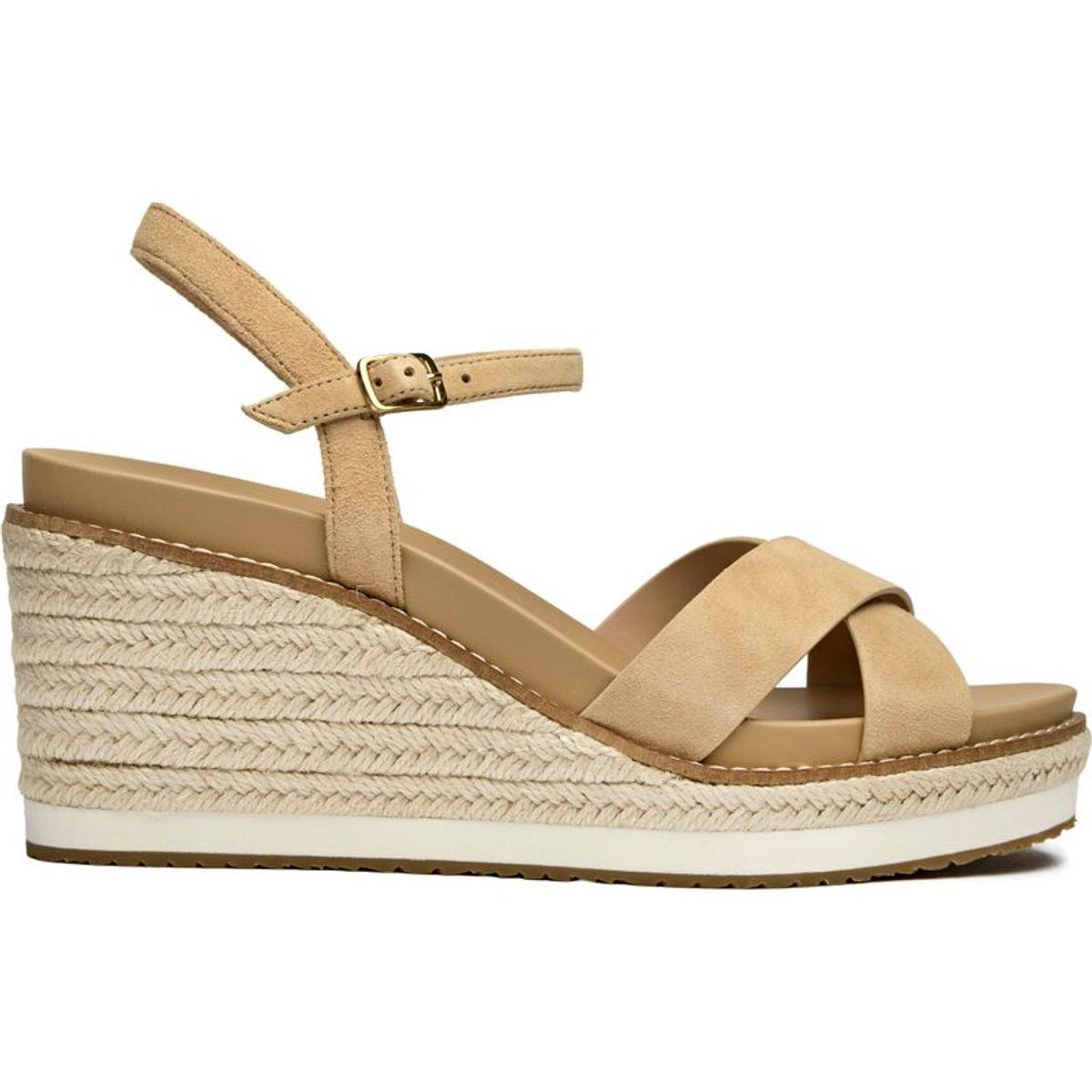Espadrille-Sandalette mit Keilabsatz und Knöchelriemen