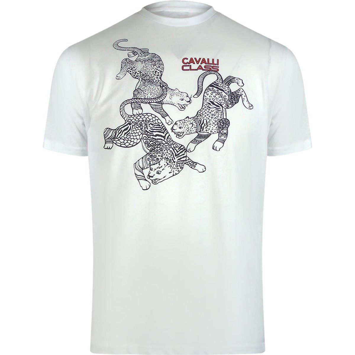 Baumwoll-T-Shirt mit Leoparden-Grafikdruck