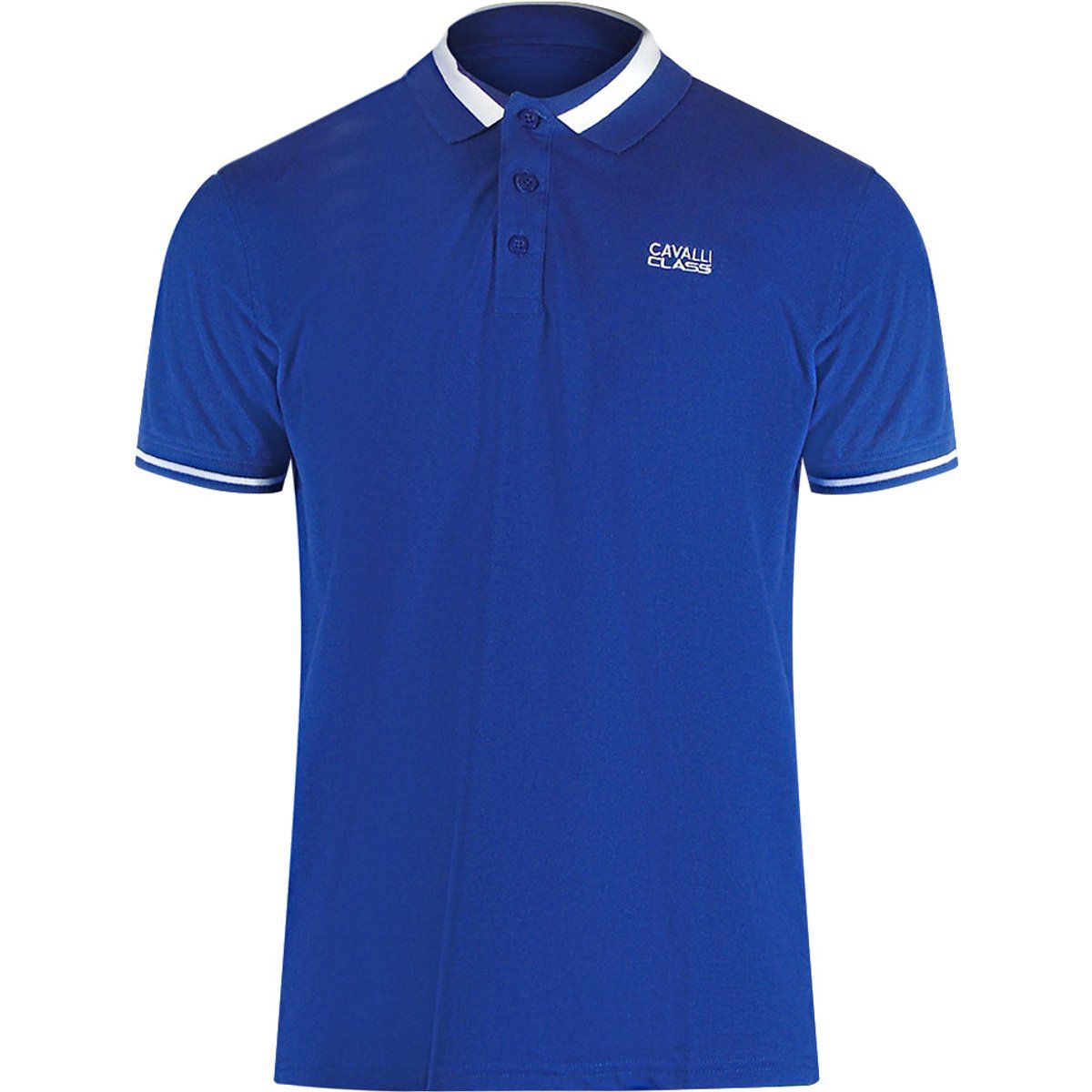 Baumwoll-Poloshirt mit gestreiftem Kragen