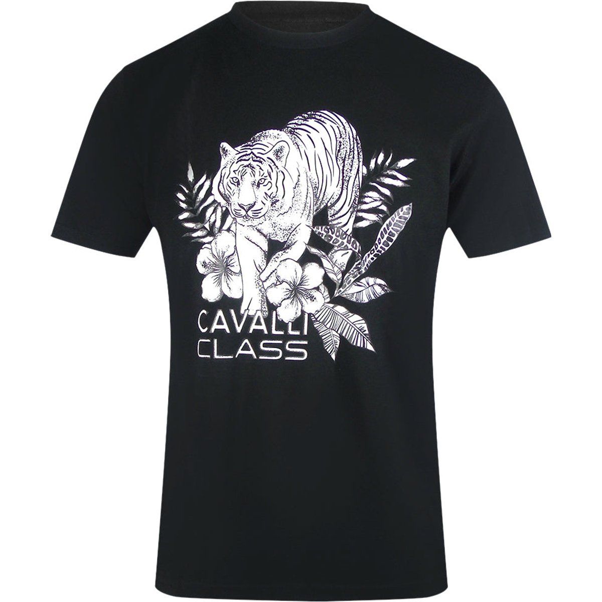 Schwarzes T-Shirt mit Tigergrafik