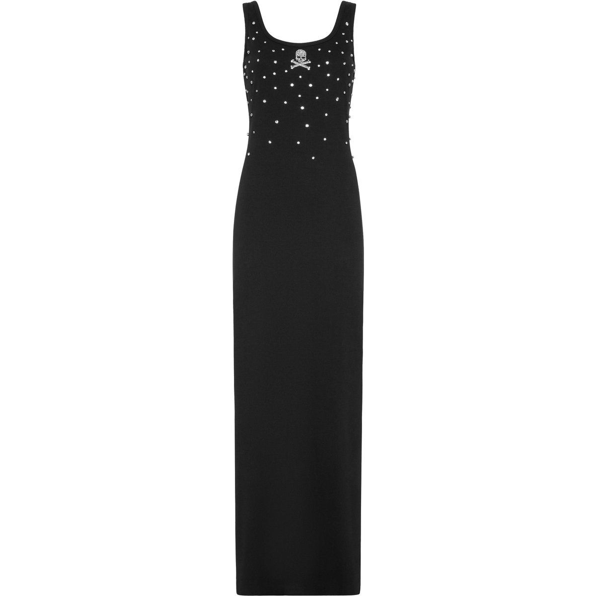 Ärmelloses, geripptes Strick-Maxikleid