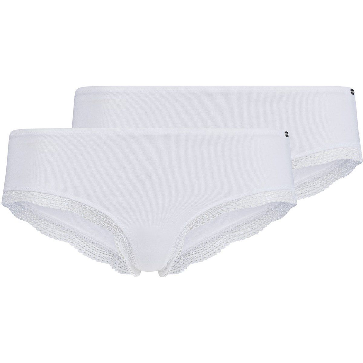 Baumwollmischung Slips mit Spitze Doppelpack