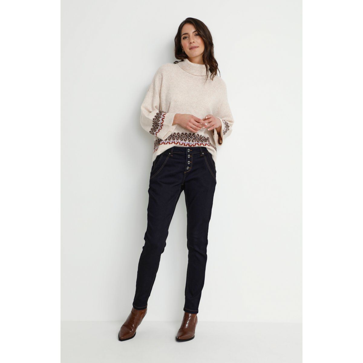 Jeans Curved fit black