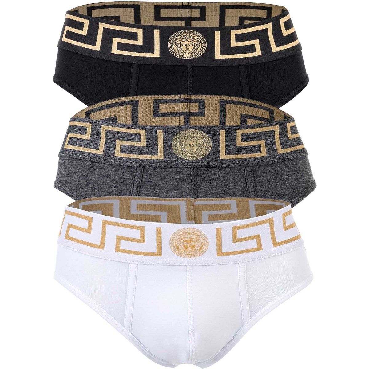 Herren-Slips Tri-Pack mit Griechischem Mäandermuster