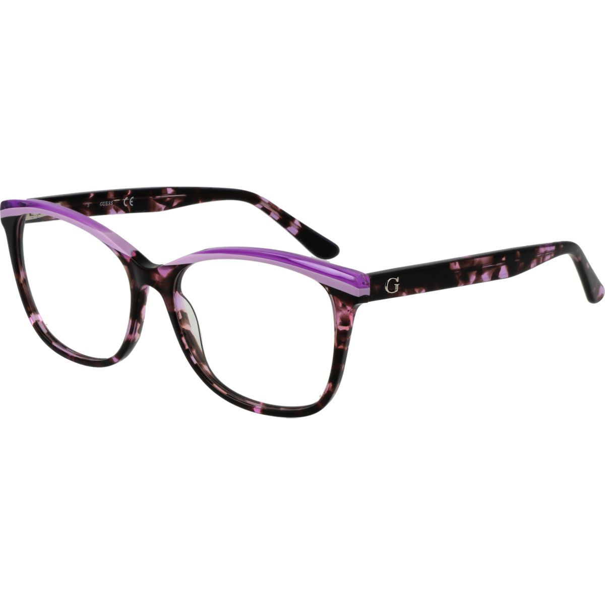 Cat-Eye Acetat Brille mit lila Details