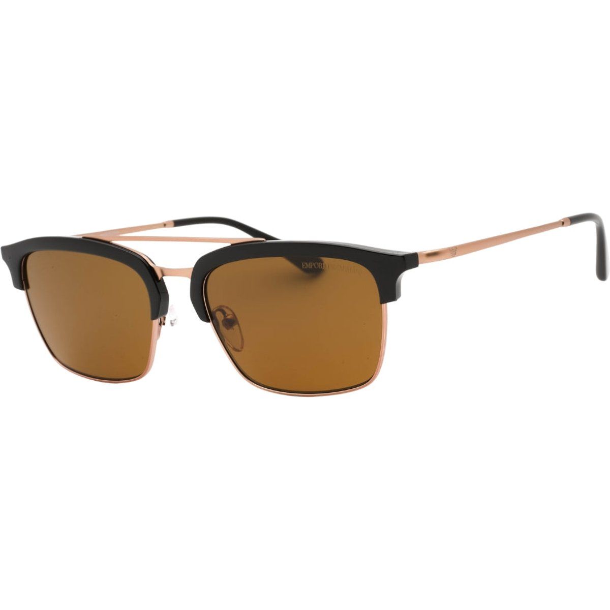Sonnenbrille mit quadratischem Rahmen und braunen Gläsern