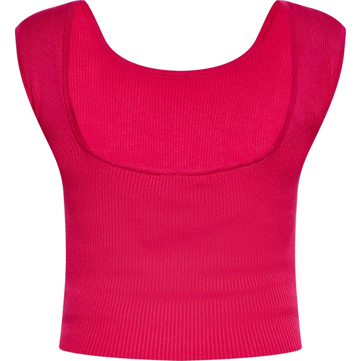 Geripptes, kurzes Tanktop aus Strick