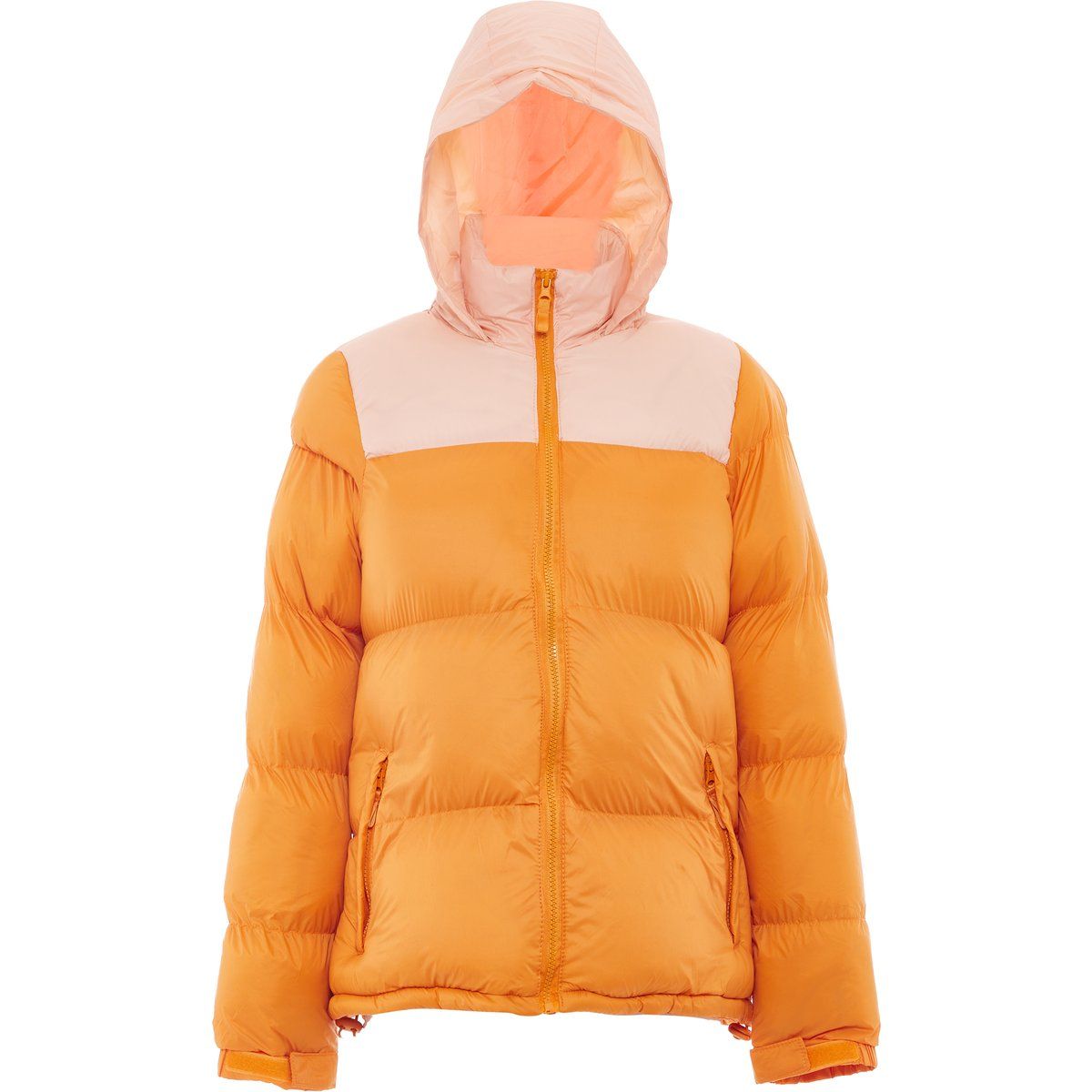 Farbblock Steppjacke mit Kapuze